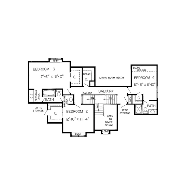 Tudor House Plan Second Floor - Marisol Tudor Style Home 038D-0261 - Shop House Plans and More