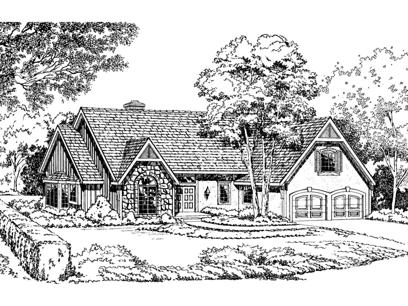 Modern House Plan Front Image of House - Copeland Manor European Home 038D-0262 - Search House Plans and More