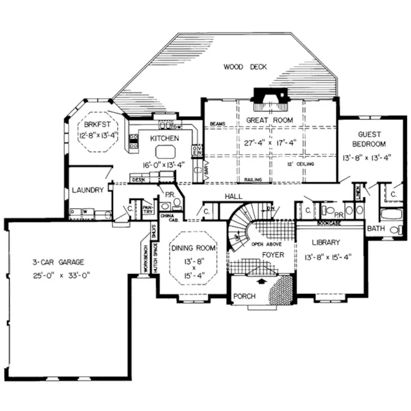 Modern House Plan First Floor - Westhills Park Luxury Home 038D-0263 - Shop House Plans and More