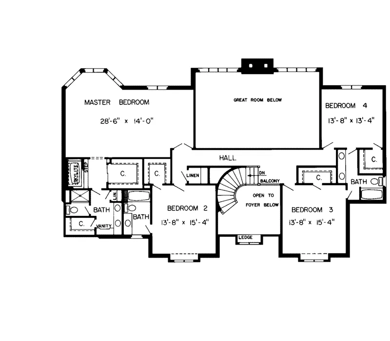 European House Plan Second Floor - Westhills Park Luxury Home 038D-0263 - Shop House Plans and More