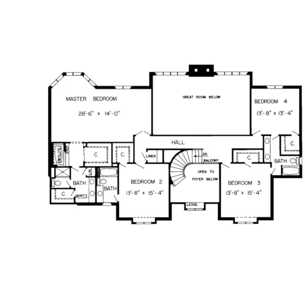 Modern House Plan Second Floor - Westhills Park Luxury Home 038D-0263 - Shop House Plans and More