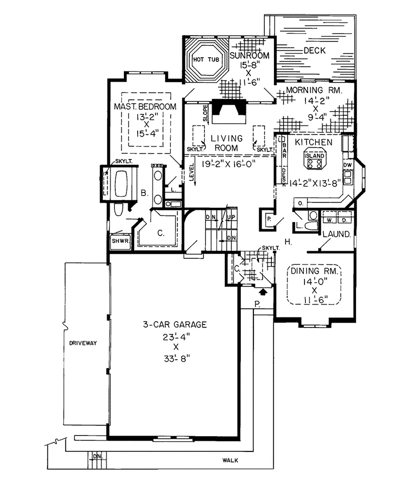 Southern House Plan First Floor - Monterra Contemporary Home 038D-0265 - Shop House Plans and More