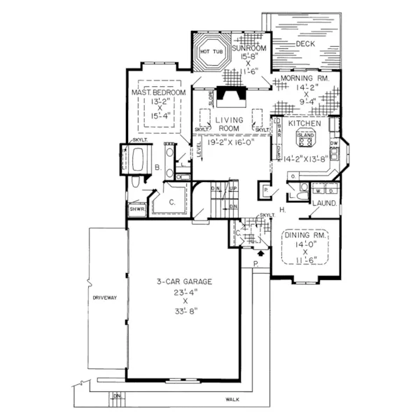 Southern House Plan First Floor - Monterra Contemporary Home 038D-0265 - Shop House Plans and More