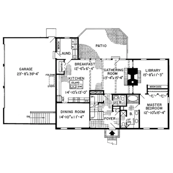 Modern House Plan First Floor - Stanberry Hill Colonial Home 038D-0266 - Shop House Plans and More