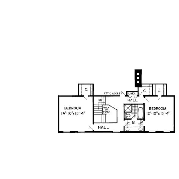 Modern House Plan Second Floor - Stanberry Hill Colonial Home 038D-0266 - Shop House Plans and More