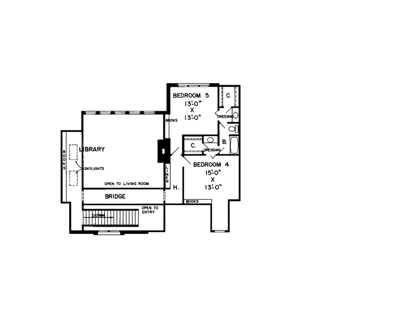 Southern House Plan Second Floor - Ballas Park Luxury Home 038D-0268 - Search House Plans and More