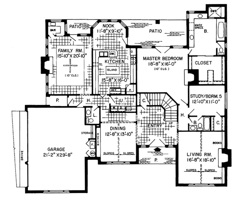 European House Plan First Floor - Herbert Mill Traditional Home 038D-0269 - Search House Plans and More