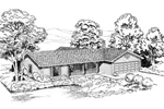 Southern House Plan Front Image of House - Kathleen Anne Ranch Home 038D-0271 - Search House Plans and More