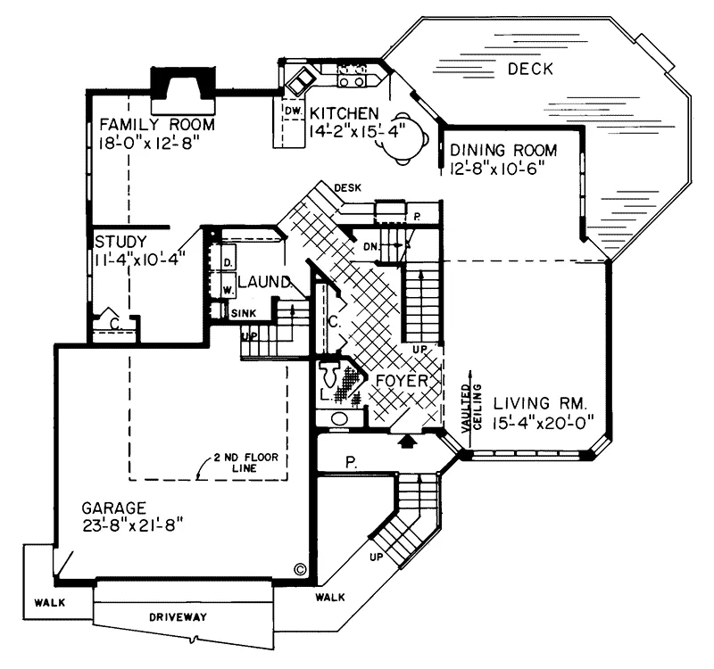 Contemporary House Plan First Floor - Antoinette Contemporary Home 038D-0274 - Search House Plans and More