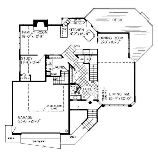 Modern House Plan First Floor - Antoinette Contemporary Home 038D-0274 - Search House Plans and More