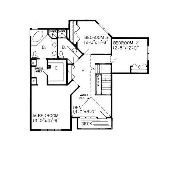 Modern House Plan Second Floor - Antoinette Contemporary Home 038D-0274 - Search House Plans and More