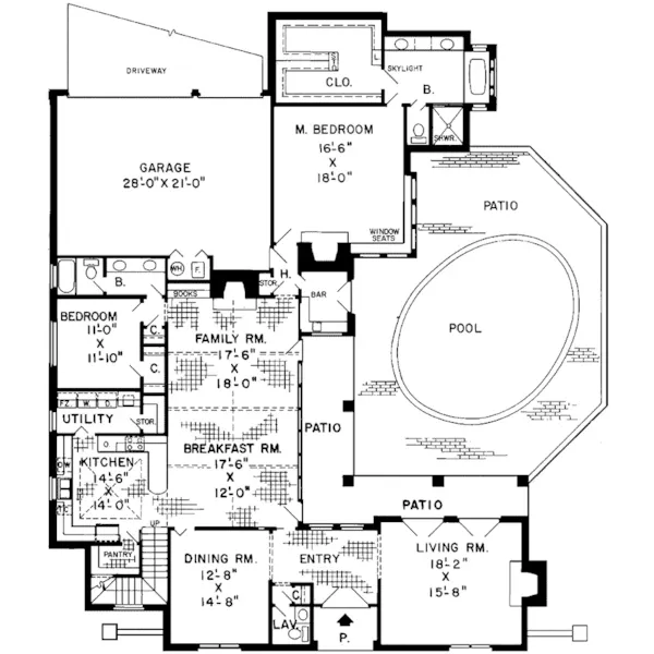 Traditional House Plan First Floor - Dordendale Greek Revival Home 038D-0280 - Search House Plans and More