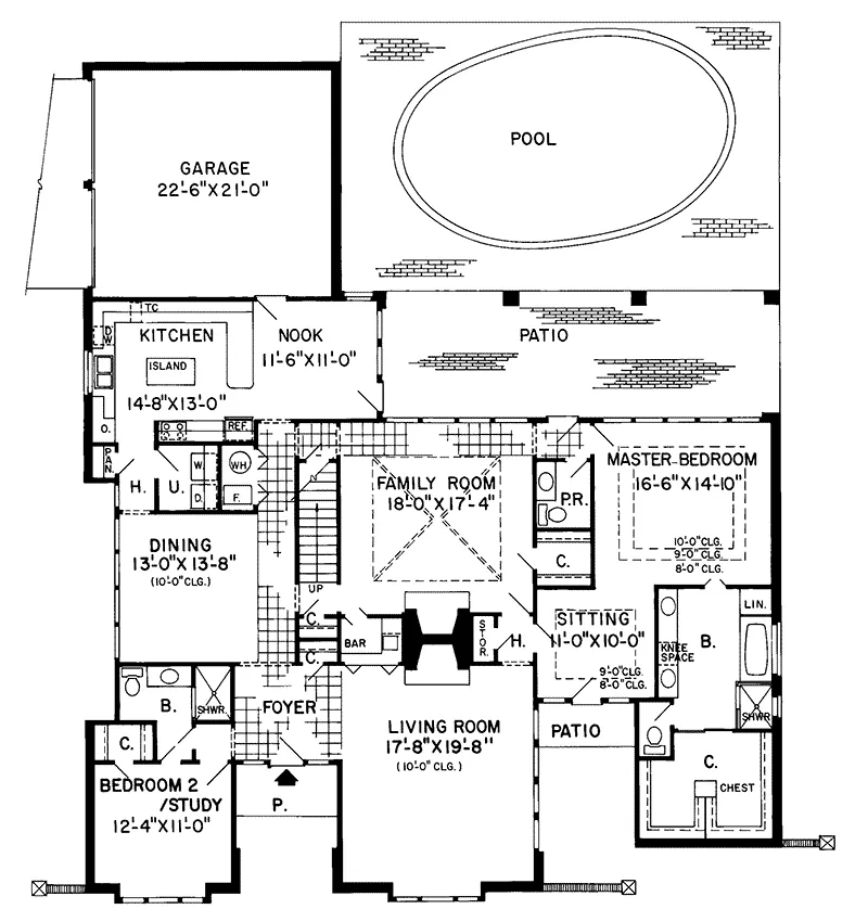 Contemporary House Plan First Floor - Glenrock Contemporary Home 038D-0282 - Search House Plans and More