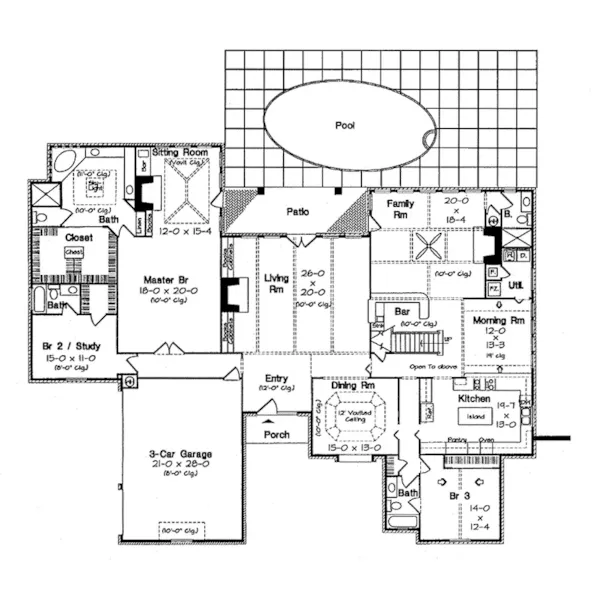 Modern House Plan First Floor - Kenova Traditional Home 038D-0283 - Search House Plans and More