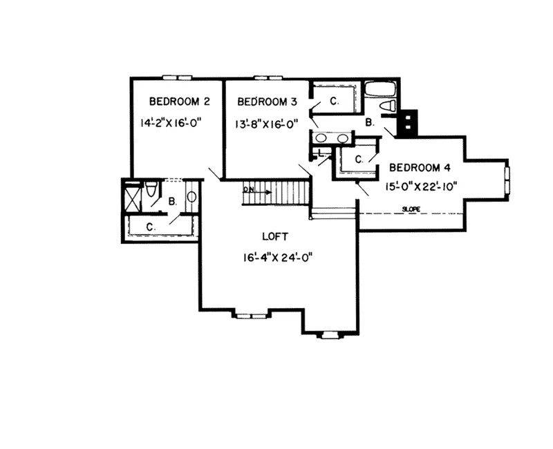 Southern House Plan Second Floor - Grayford Walk Tudor Home 038D-0285 - Search House Plans and More