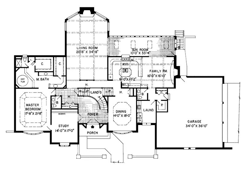 Country House Plan First Floor - Munich European Luxury Home 038D-0286 - Shop House Plans and More