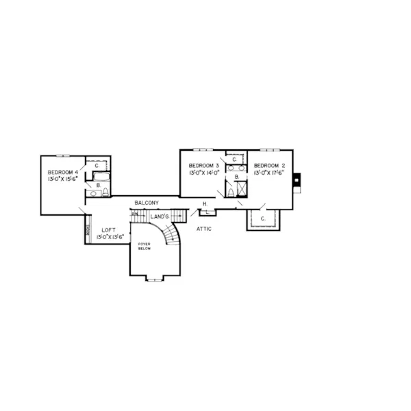 Southern House Plan Second Floor - Munich European Luxury Home 038D-0286 - Shop House Plans and More