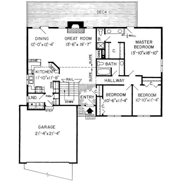 Country House Plan First Floor - Noelle Contemporary Ranch Home 038D-0289 - Shop House Plans and More