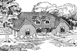 Traditional Country Styled Brick Home With Broad Hip Roof