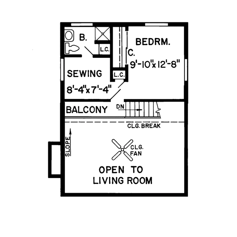 Saltbox House Plan Second Floor - Paloma Bend Cottage Home 038D-0293 - Shop House Plans and More