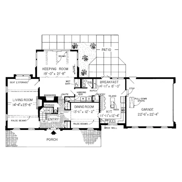 Georgian House Plan First Floor - Dunlap Pass Georgian Home 038D-0295 - Search House Plans and More