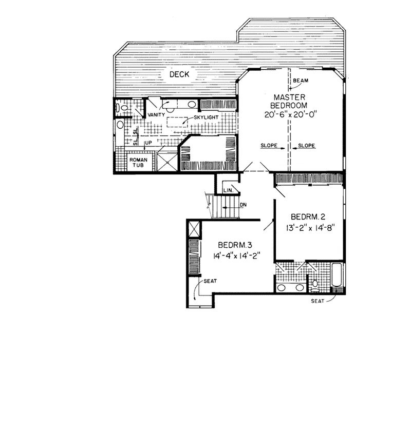 Southern House Plan Second Floor - Gramercy Contemporary Home 038D-0297 - Search House Plans and More