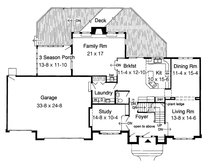 Greek Revival House Plan First Floor - Darcy Greek Revival Home 038D-0305 - Search House Plans and More