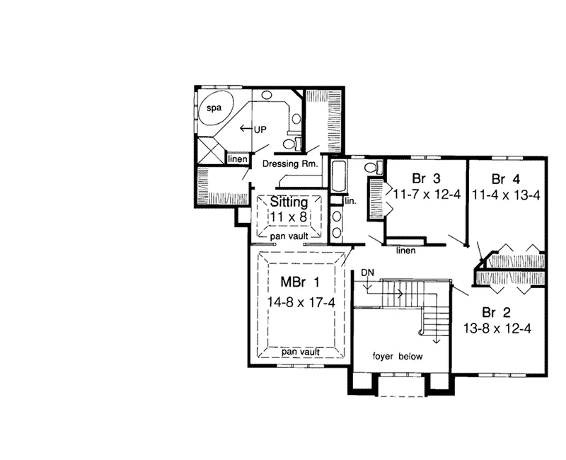 Greek Revival House Plan Second Floor - Darcy Greek Revival Home 038D-0305 - Search House Plans and More