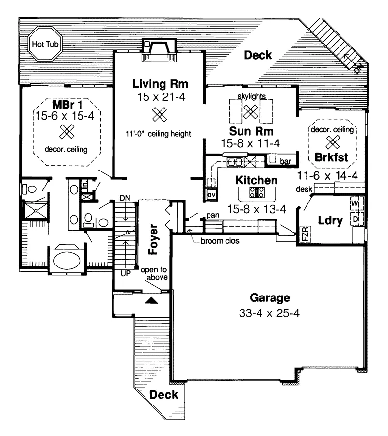 Country House Plan First Floor - Torbay Tudor Home 038D-0307 - Shop House Plans and More