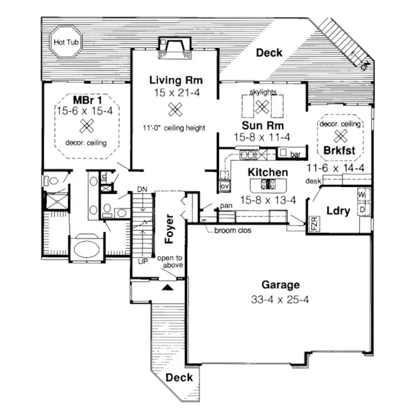 Contemporary House Plan First Floor - Torbay Tudor Home 038D-0307 - Shop House Plans and More