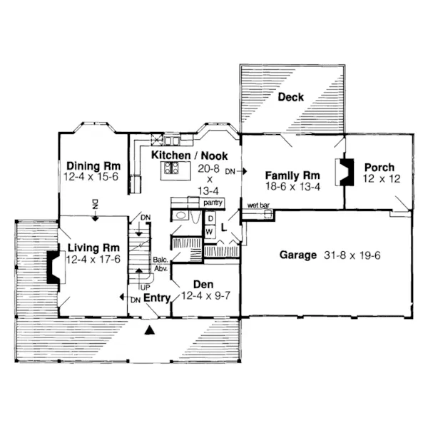 Traditional House Plan First Floor - Sullivan Farm Country Home 038D-0312 - Shop House Plans and More