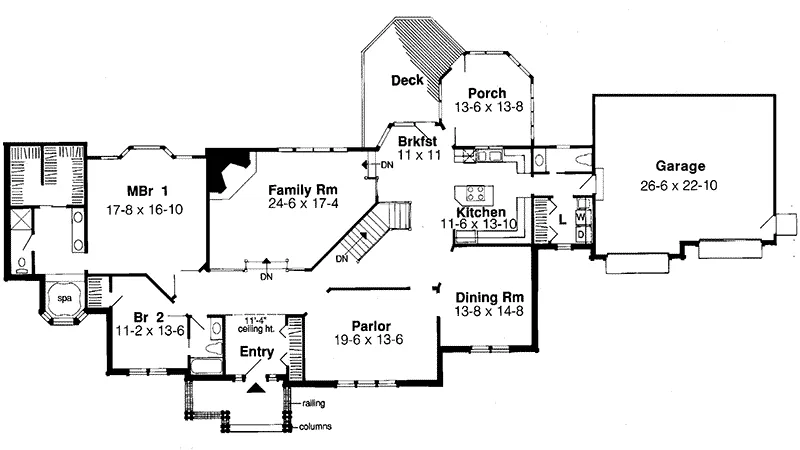 European House Plan First Floor - Bathurst Luxury Home 038D-0313 - Search House Plans and More