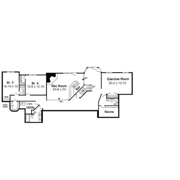 Modern House Plan Lower Level Floor - Bathurst Luxury Home 038D-0313 - Search House Plans and More