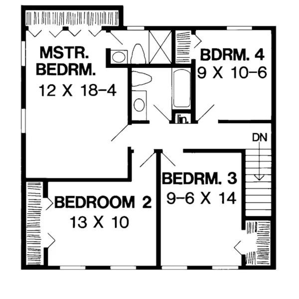 Country House Plan Second Floor - Switzer Country Colonial Home 038D-0315 - Shop House Plans and More