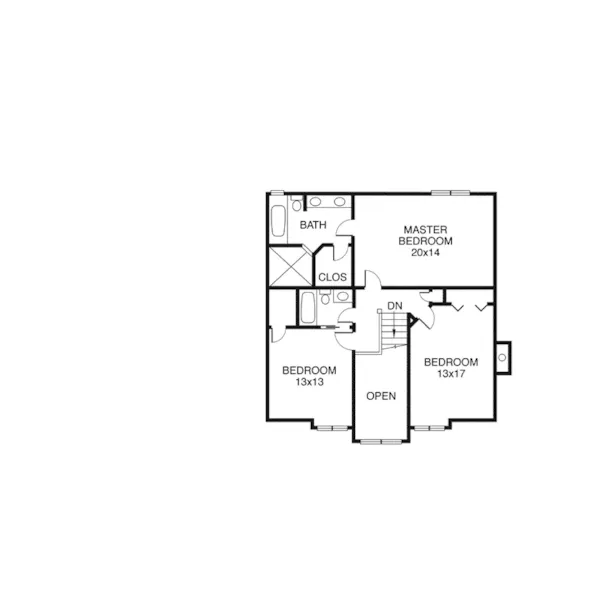 Southern House Plan Second Floor - Navarre Rustic Farmhouse 038D-0317 - Shop House Plans and More