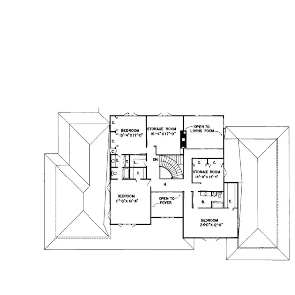 Prairie House Plan Second Floor - Oak Valley Prairie Style Home 038D-0321 - Shop House Plans and More