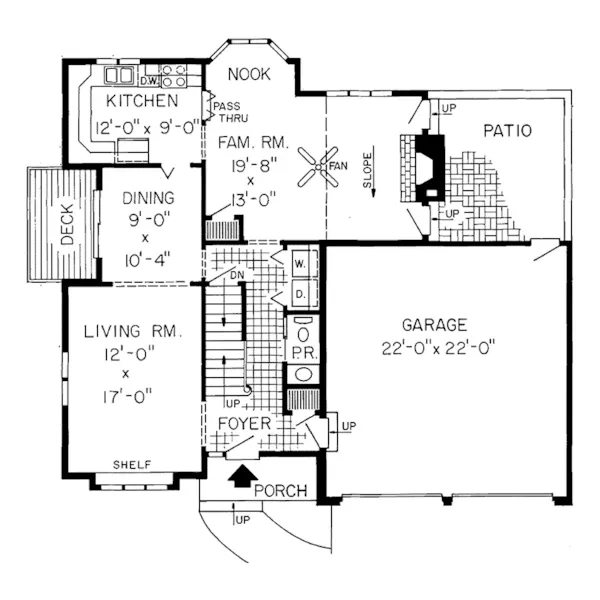 Contemporary House Plan First Floor - Siobhan Country Two-Story Home 038D-0324 - Shop House Plans and More