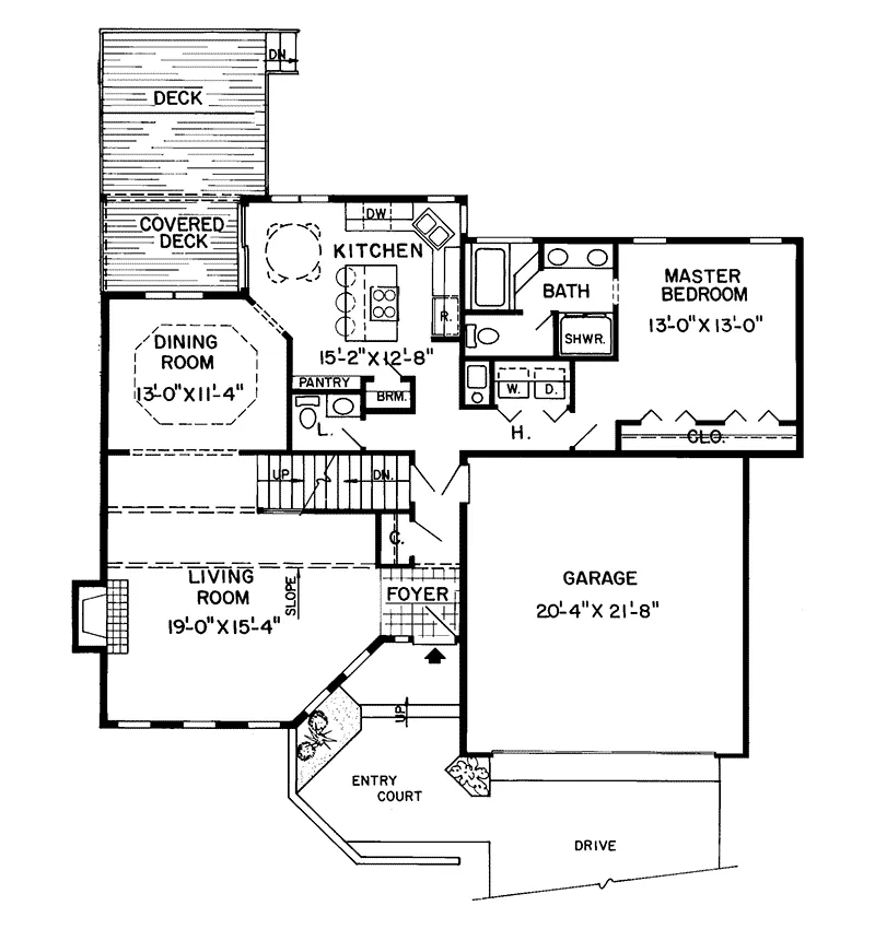 Contemporary House Plan First Floor - Talbott Contemporary Home 038D-0325 - Shop House Plans and More