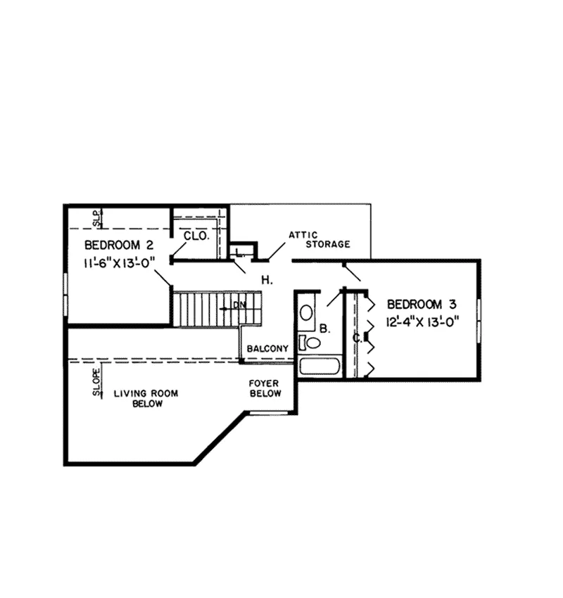 Contemporary House Plan Second Floor - Talbott Contemporary Home 038D-0325 - Shop House Plans and More