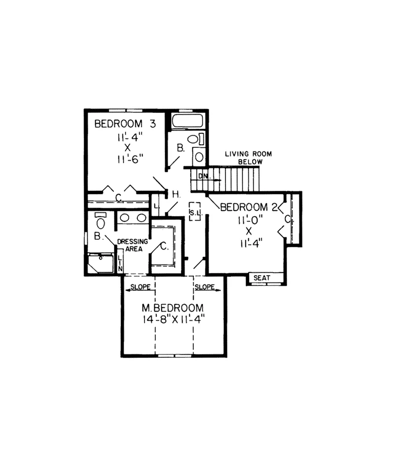 Mountain House Plan Second Floor - Radcliffe Place Modern Home 038D-0329 - Shop House Plans and More