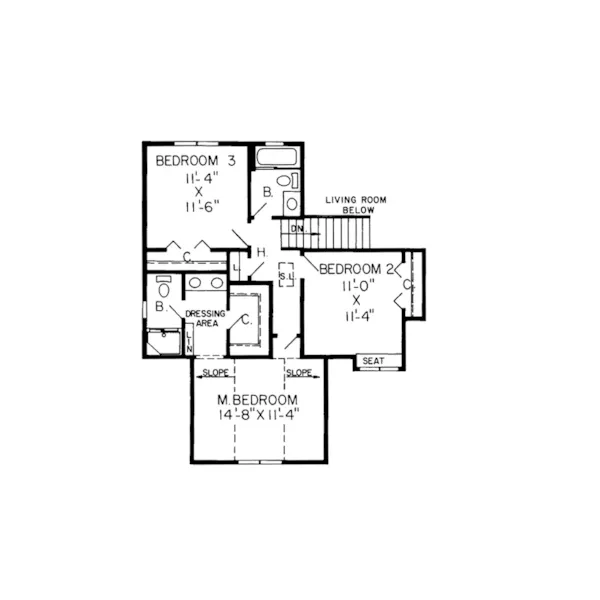 Contemporary House Plan Second Floor - Radcliffe Place Modern Home 038D-0329 - Shop House Plans and More