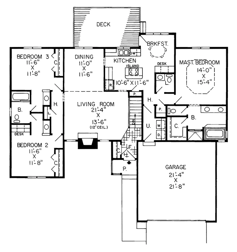 Contemporary House Plan First Floor - Thorndell Contemporary Home 038D-0330 - Shop House Plans and More