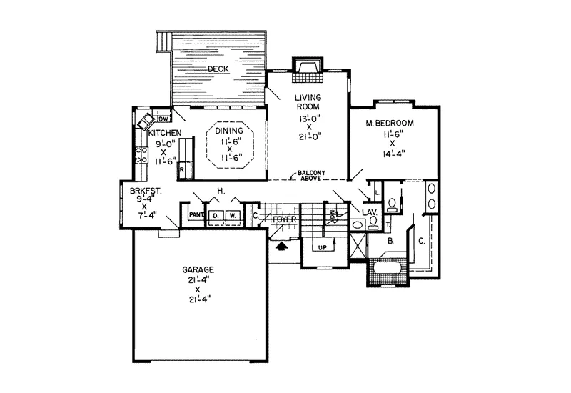 Modern House Plan First Floor - Prentice Contemporary Home 038D-0331 - Shop House Plans and More