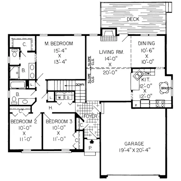 Contemporary House Plan First Floor - Ellis Ranch Home 038D-0333 - Search House Plans and More