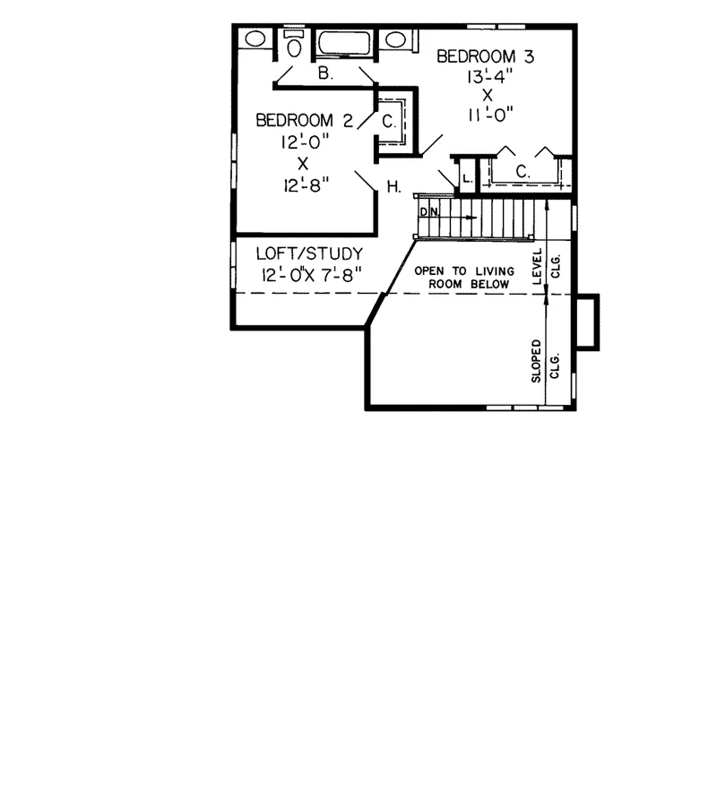 Contemporary House Plan Second Floor - Dunkirk Contemporary Home 038D-0334 - Search House Plans and More