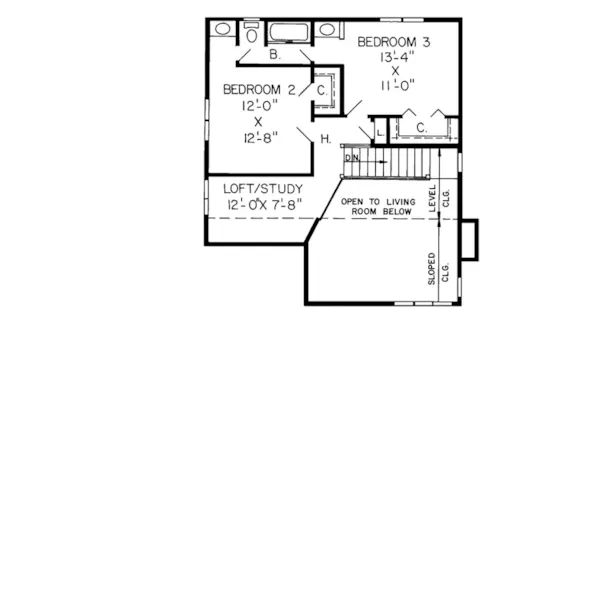 Contemporary House Plan Second Floor - Dunkirk Contemporary Home 038D-0334 - Search House Plans and More