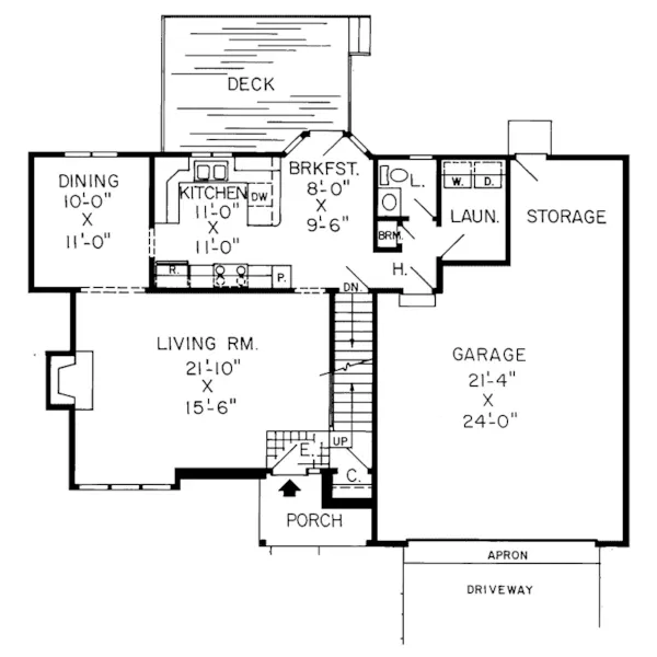 Southern House Plan First Floor - Radcliffe Hill Ranch Home 038D-0335 - Shop House Plans and More