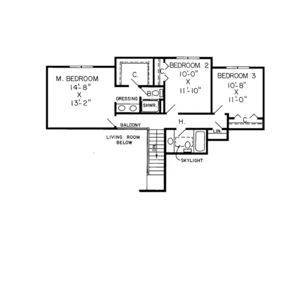 Southern House Plan Second Floor - Radcliffe Hill Ranch Home 038D-0335 - Shop House Plans and More