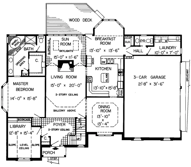 Arts & Crafts House Plan First Floor - Corbett Manor European Home 038D-0338 - Search House Plans and More
