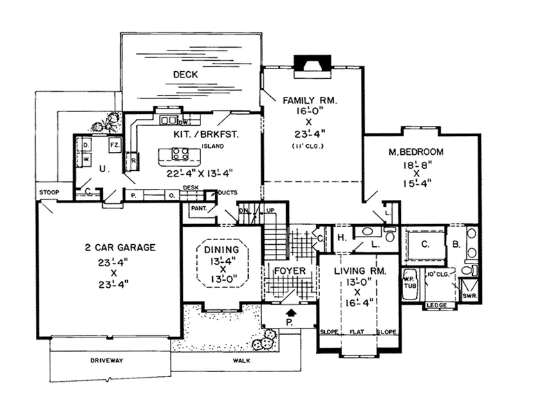 Country House Plan First Floor - Pickett Tudor Style Home 038D-0340 - Shop House Plans and More